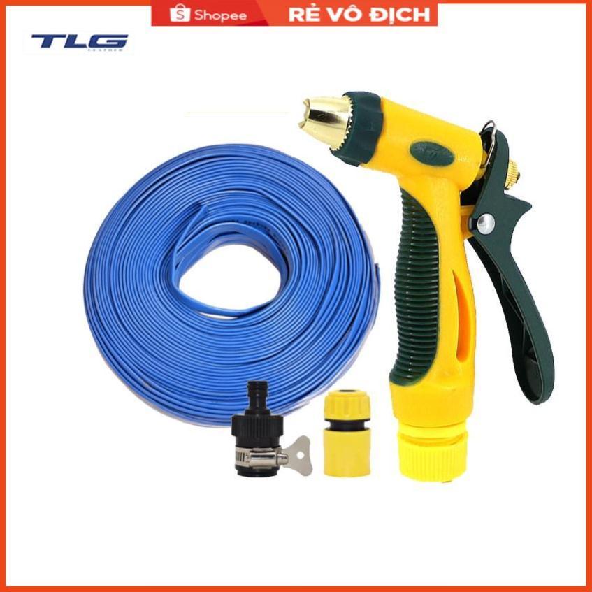 Bộ dây vòi xịt nước rửa xe,tưới cây tăng áp 3 lần 7-10m(cút nhựa nối 713-1) 206317