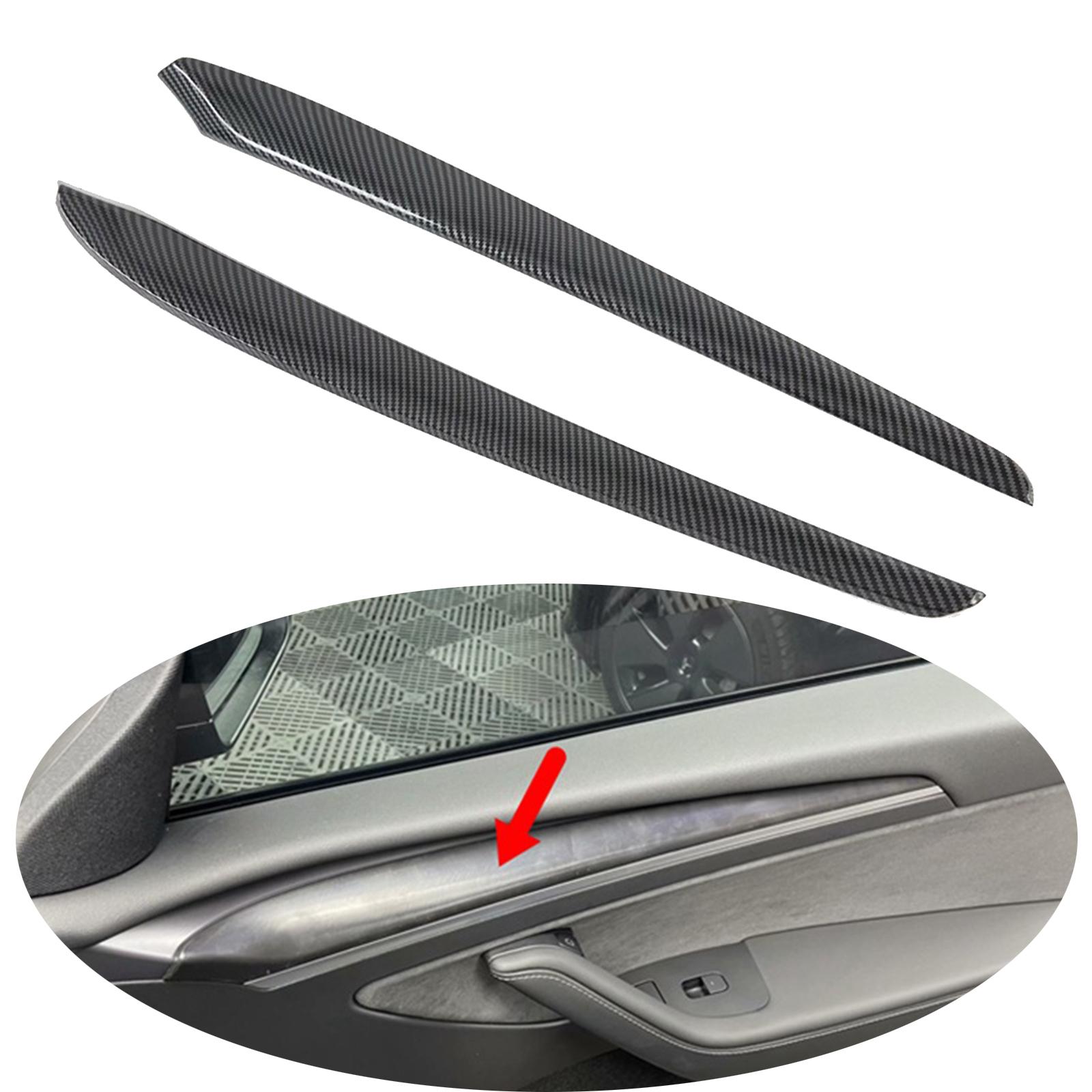 2 Pieces Door Set Decoration for Tesla Model Y Carbon Fiber Protection ABS