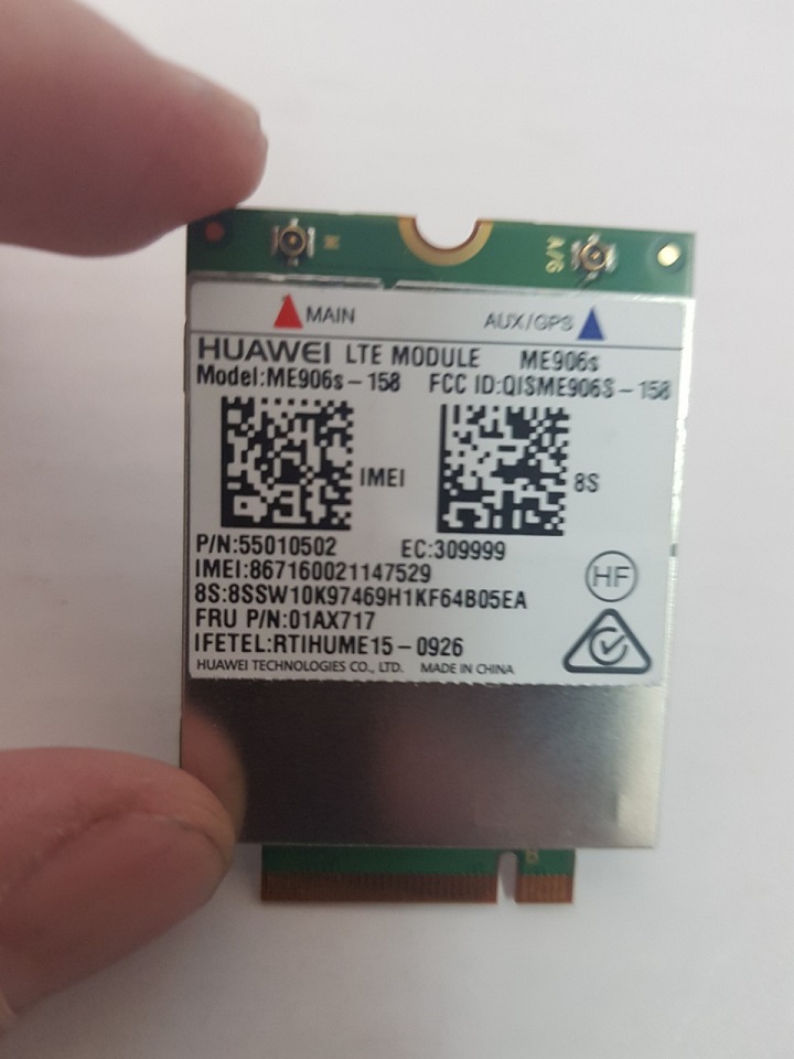 Card WWAN 4G Huawei ME906s dùng cho laptop Lenovo Thinkpad T460, T460s, X260, X1 carbon Gen 4, T560, L460, L560, X1 Carbon Yoga Gen 1 - Hàng chính hãng