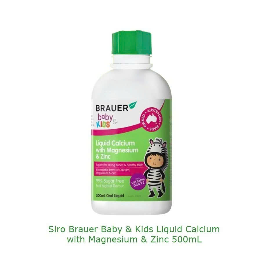 Siro Brauer Baby &amp; Kids Liquid Calcium with Magnesium &amp; Zinc 500mL