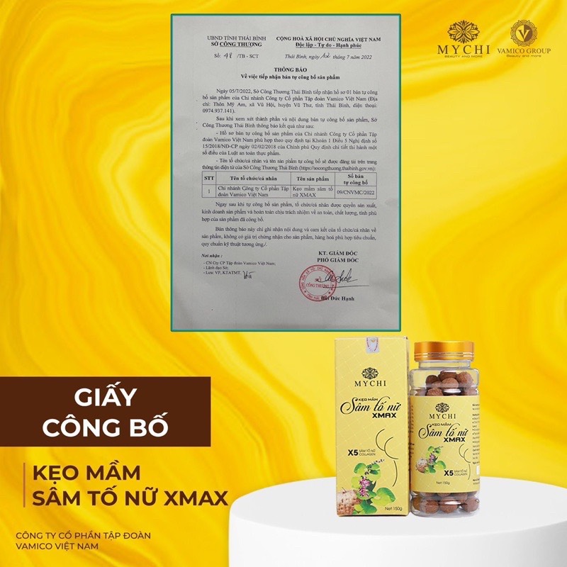 (tặng quà trị giá 190k) 10 hộp kẹo sâm tố nữ xmax Mychi