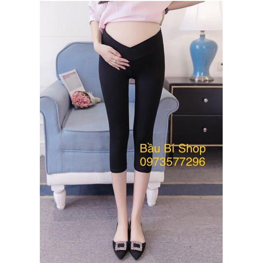 Quần legging bầu cạp chéo dài/ngố