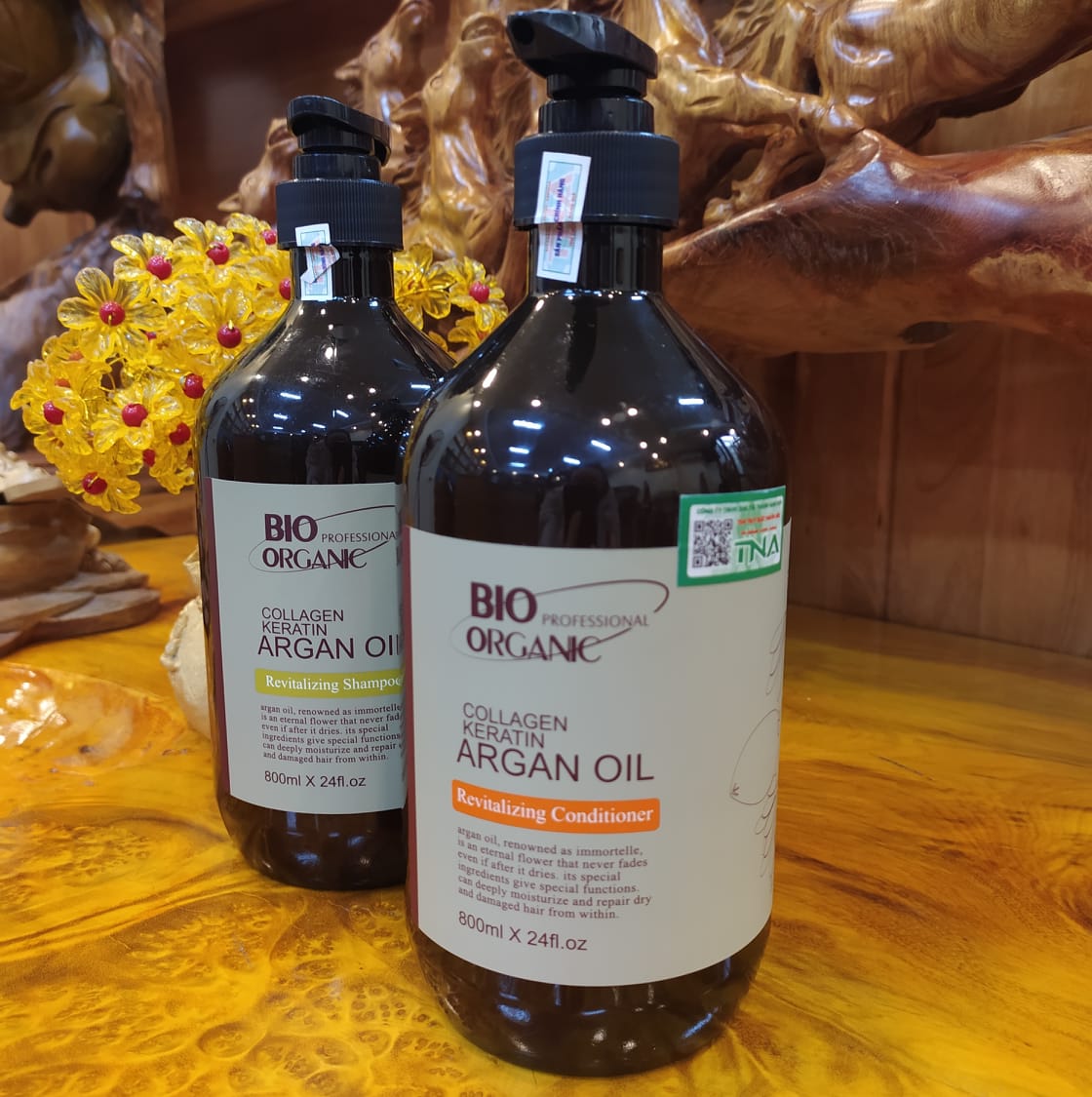 Bộ dầu gội xả ngăn ngừa rụng tóc, kích thích mọc tóc nhanh chóng Bio Organic chiết xuất 100% tinh dầu Argan đến từ Ý