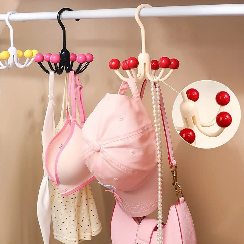 Set 3 Móc Treo Đồ 6 Chấu Bi Xoay 360° – Treo Quần Áo, Nội Y, Mũ, Túi Xách – Gắn Thanh Tủ, Tiết Kiệm Không Gian, 13x15cm - HÀNG CHÍNH HÃNG MINIIN