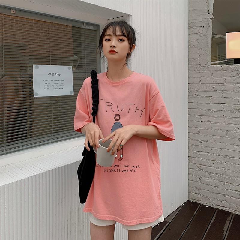 Áo thun nam nữ unisex tay lỡ phông form rộng teen cổ tròn oversize cotton giá rẻ basic đen trắng tee pull  TRUTH