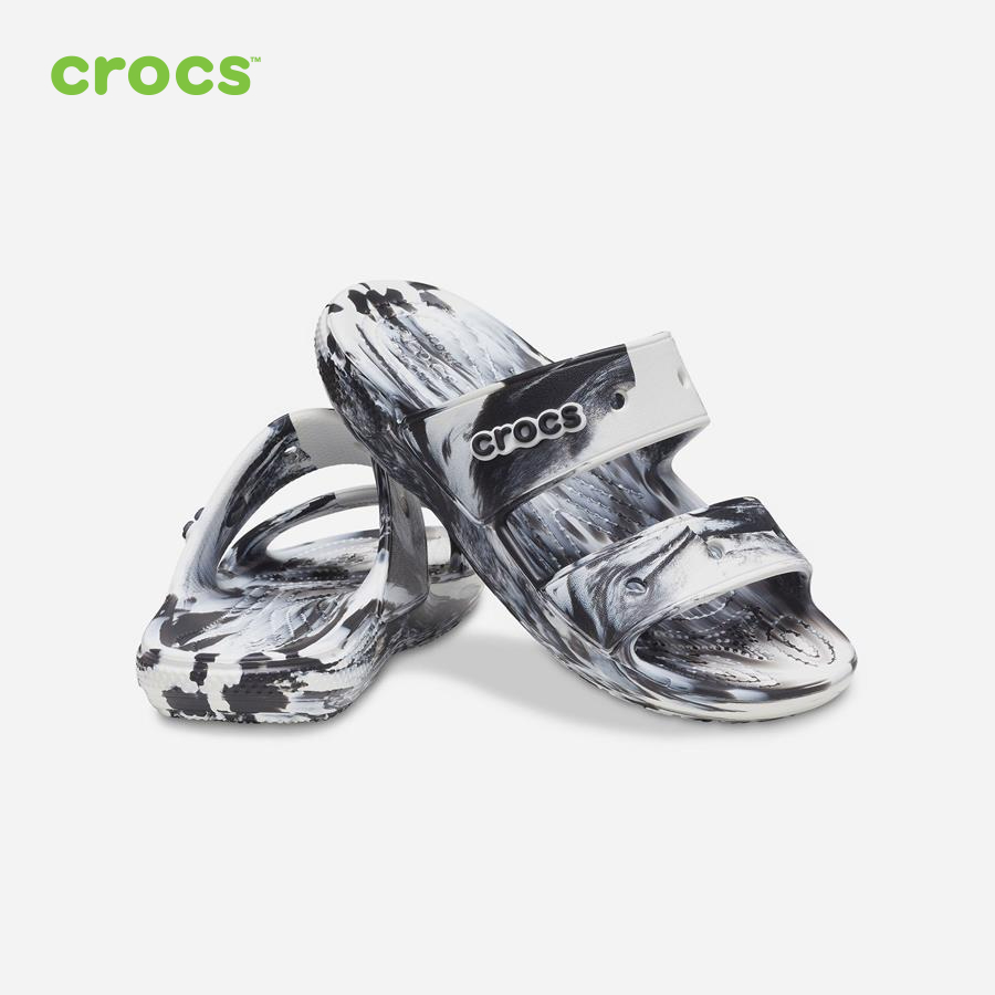 Giày sandal unisex Crocs FW Classic Sandal U Marbled Whi/Blk - 207701-103