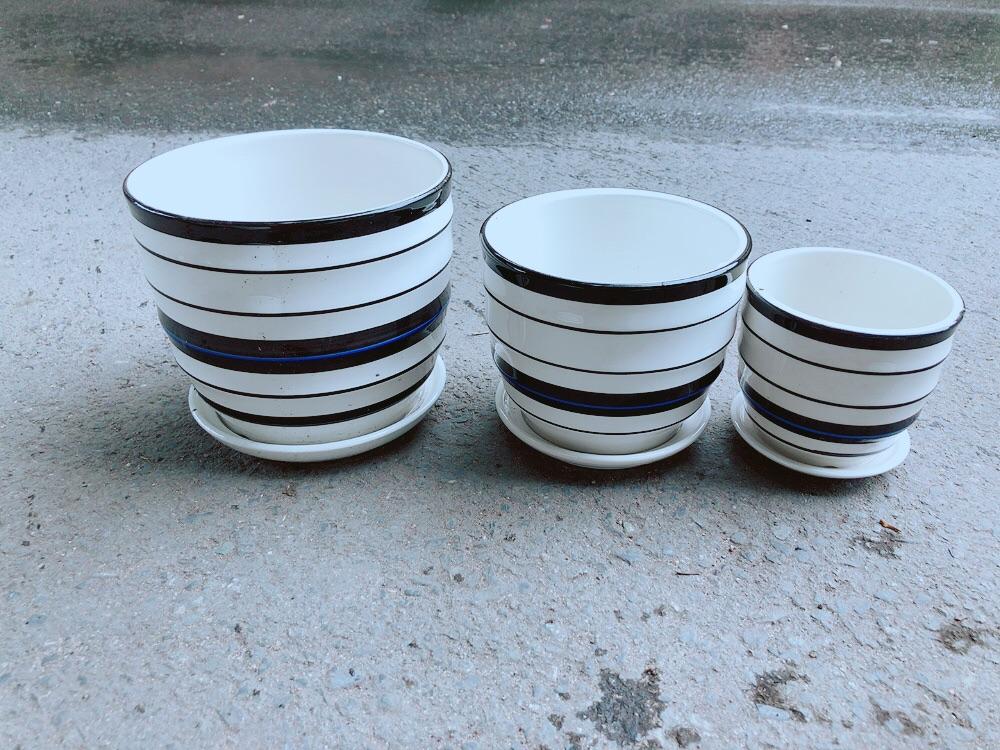 Bộ 3 Chậu Sứ Trồng Cây Hàng Cao Cấp