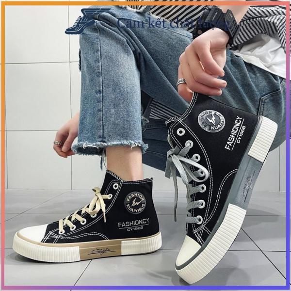 Giày Thể Thao Cao Cổ Bằng Vải Canvas Thoáng Khí Thời Trang Mùa Hè Kiểu Mới Dành Cho Nam 2022