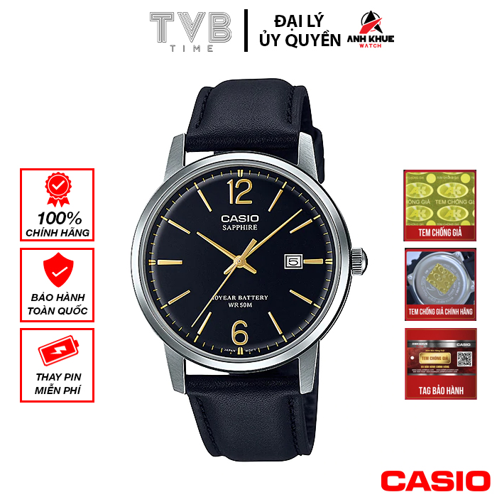 Đồng hồ nam dây da Casio Standard chính hãng MTS-110L-1AVDF