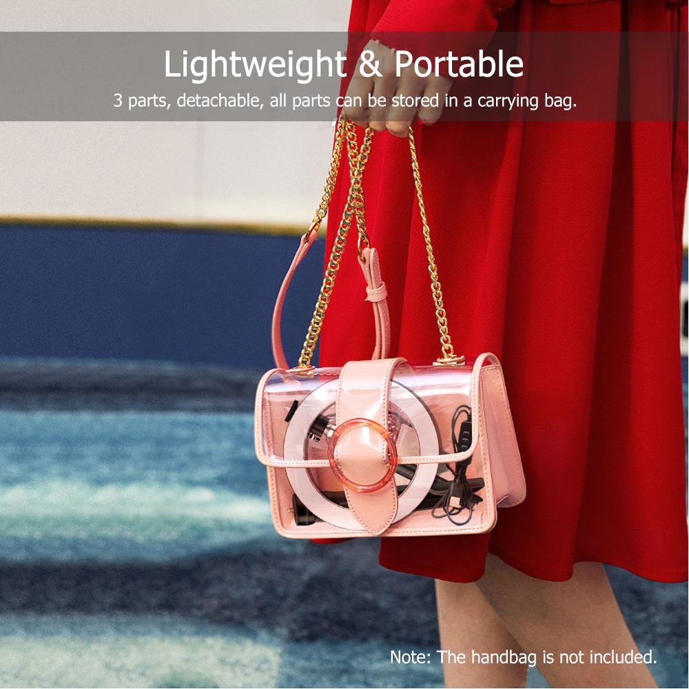 Vòng đèn chụp ảnh tự sướng Di động 20cm / 8 inch  3200K-5500K video 3  Chế độ chiếu sáng với Chân máy để bàn