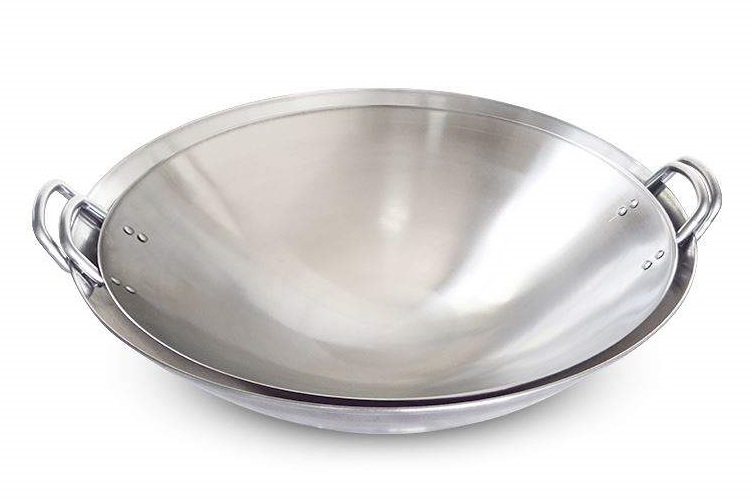 Chảo xào sâu lòng – Chảo inox 2 quai 1 đáy loại nhỏ / Size 30 cm đến 46 cm