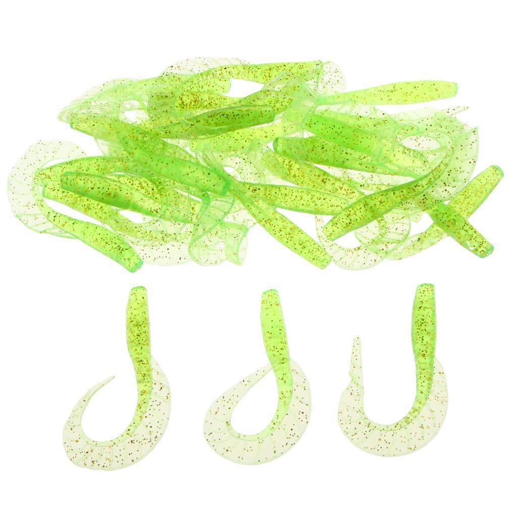 30pcs  Grub Worm   Head Soft Silicone