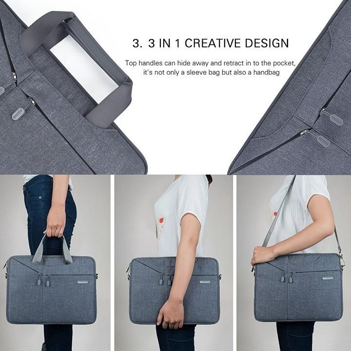 Túi chống sốc, chống thấm dành cho Macbook - Laptop,siêu mỏng 3 in 1 Wiwu Sleeve Case