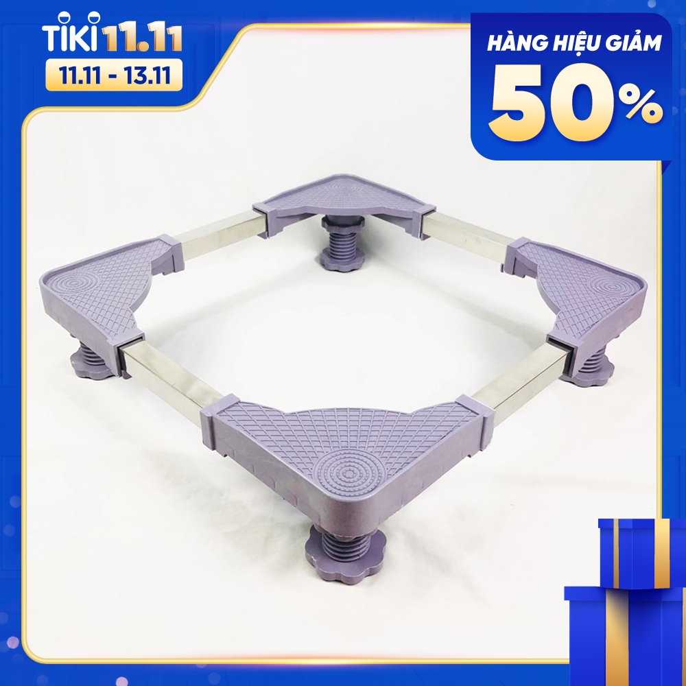 Kệ chân tủ lạnh máy giặt 4 góc bằng nhau có thể tùy chỉnh kích thước từ 48cm-62cm Chân Xoay ( Màu Ngẫu Nhiên )