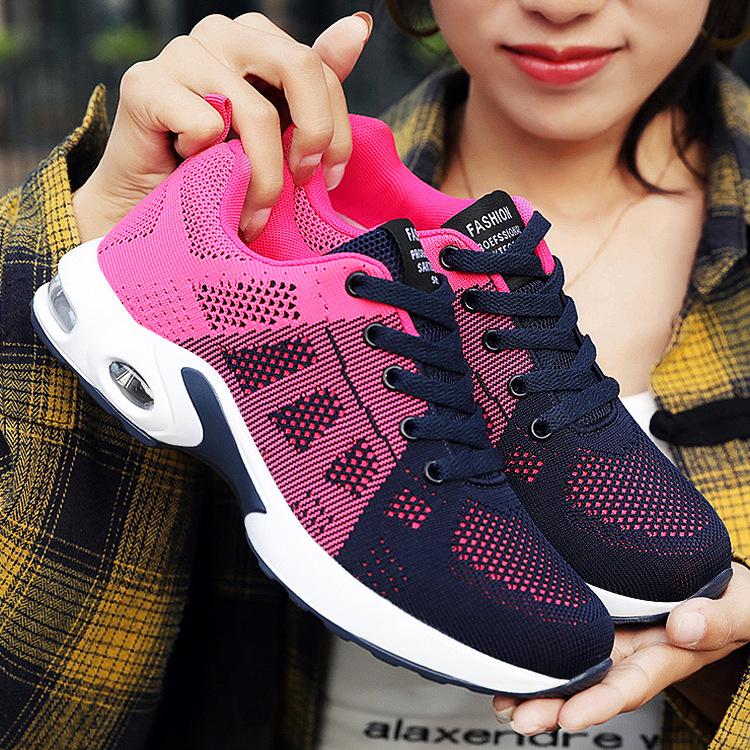 Giày thể thao dành cho phụ nữ Giày sneakers Ladies Ladies Mùa đông Căn hộ chạy giày thoải mái Người phụ nữ Đào tạo toàn diện Sho Colour: blue pink Shoe Size: 38