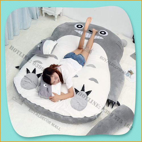 Giường Lười Totoro Gấp Gọn Thông Minh ROYALDECORHN - Đệm Lười Totoro Cao Cấp Cực Êm, Mềm Mịn - Nội Thất Phòng Ngủ