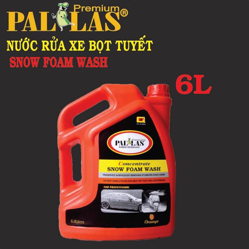 PALLAS snow-foam wash 6Ldung dịch rửa xe bọt tuyết, nước rửa xe tạo bọt làm sạch và bảo dưỡng mặt sơn xemáy,ô tô-P-6001