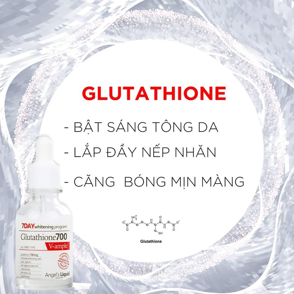 Combo Dưỡng Trắng Da Angel's Liquid 7DAY Whitening Program Glutathione 700V (Toner 150ml, Serum 50ml)