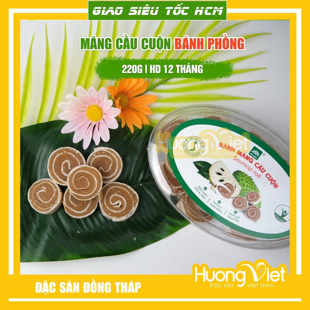 Kẹo mãng cầu, mứt mãng cầu cuộn bánh tráng hộp 220g, đặc sản Đồng Tháp
