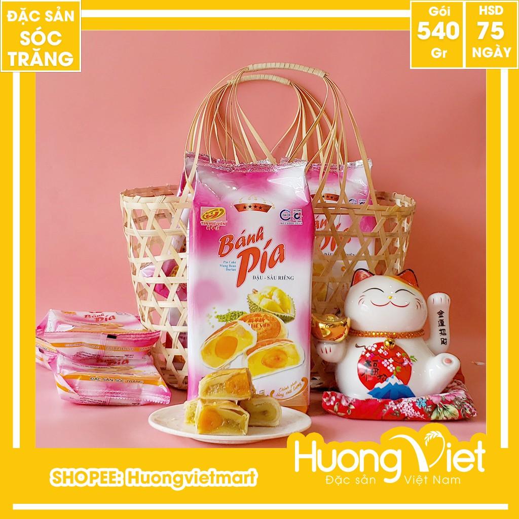 Bánh pía đậu xanh sầu riêng 1 trứng Tân Huê Viên 540g, bánh pía Sóc Trăng chính hãng Tân Huê Viên