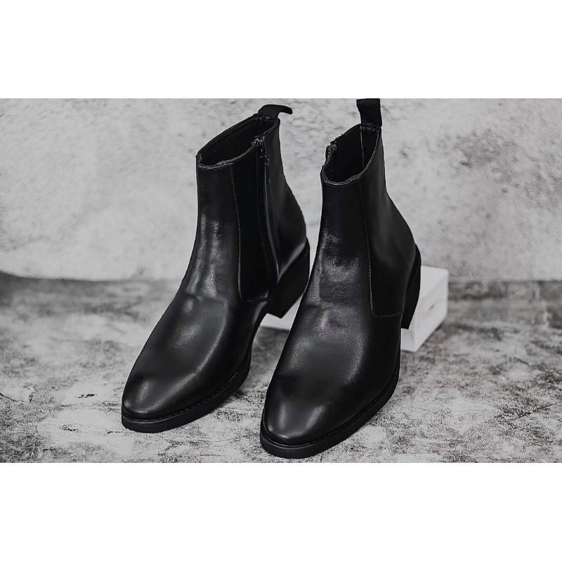 4.5cm Heels Boots, Zipper Chelsea Boots