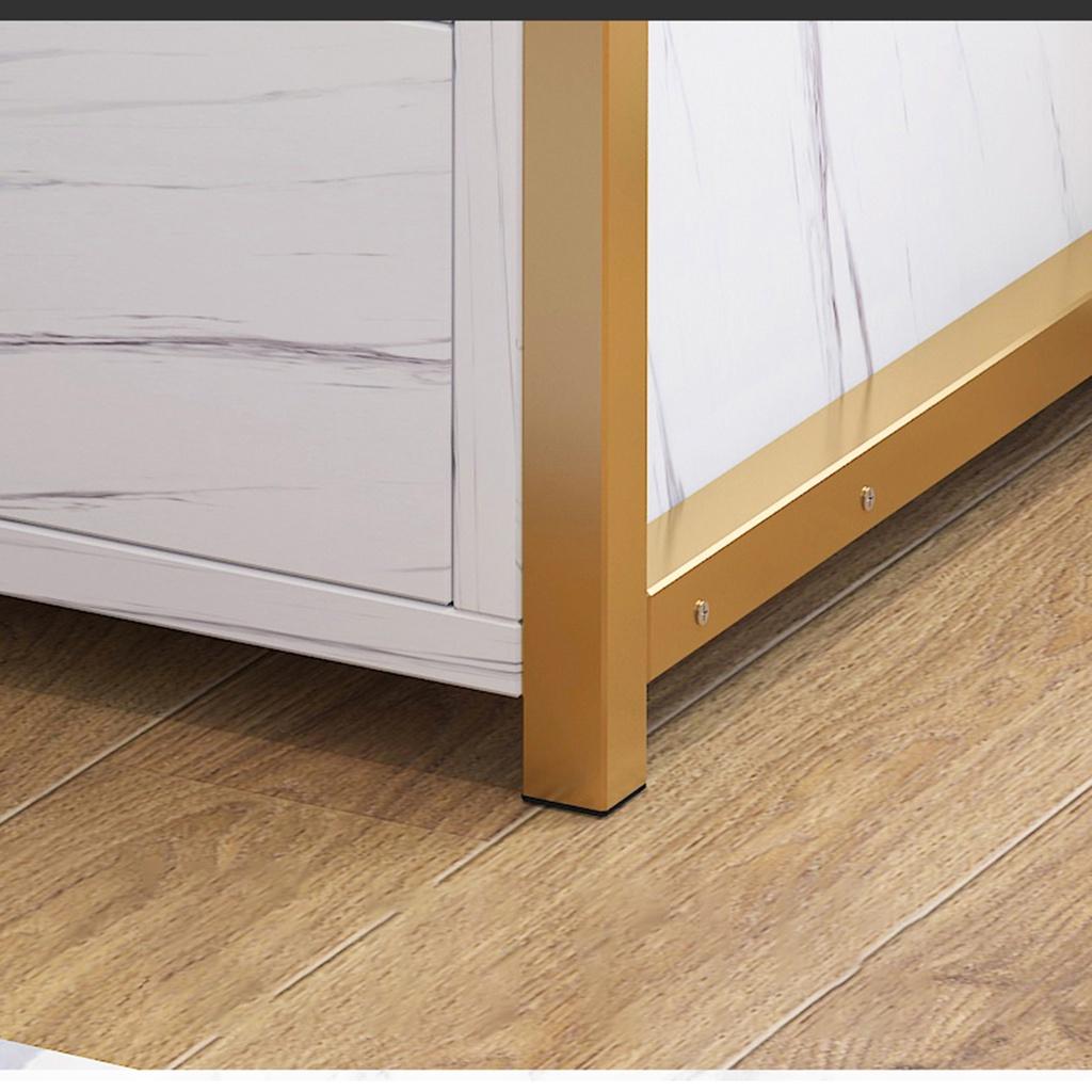 Tủ đầu giường 2 ngăn , kệ đầu giường decor khung sắt mạ vàng 45x34x50cm - MoZi