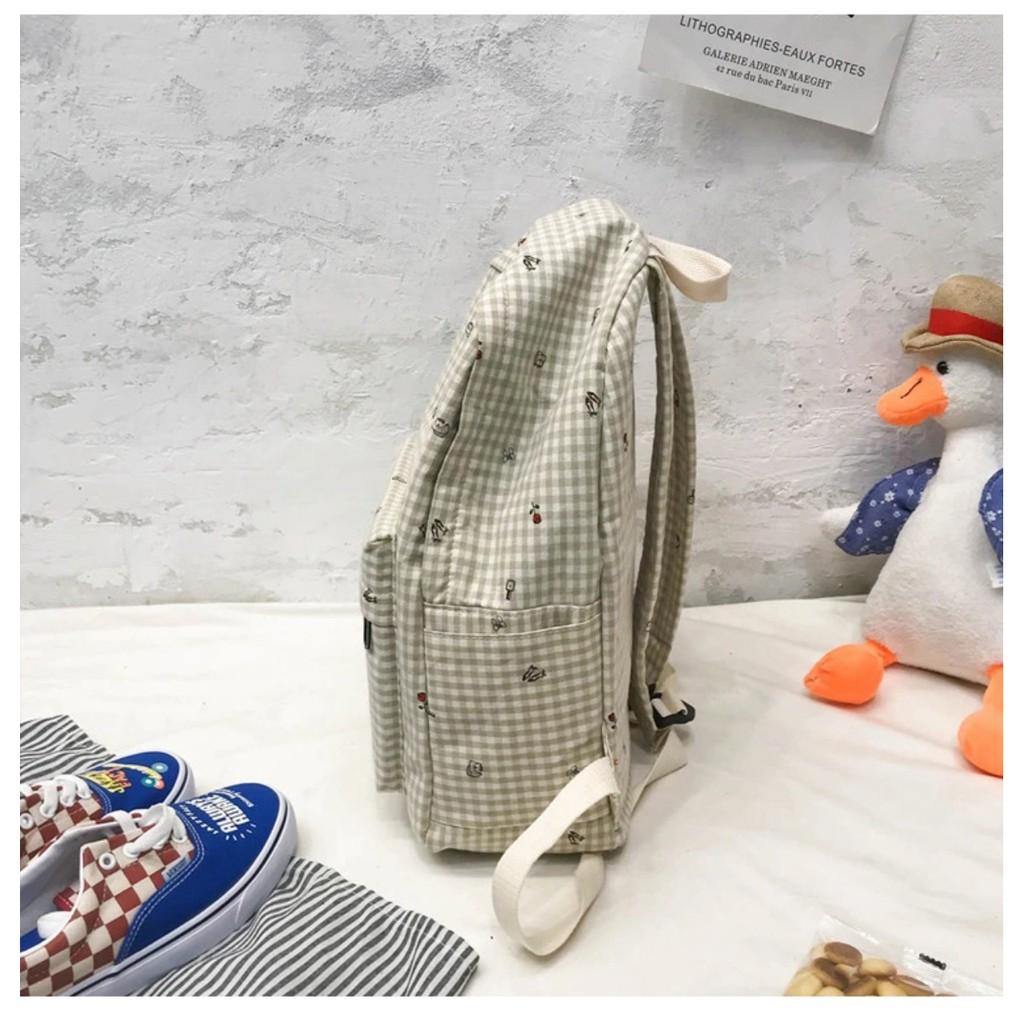 Ba lô kẻ chất thô dầy đẹp phong cách Hàn quôc BL11