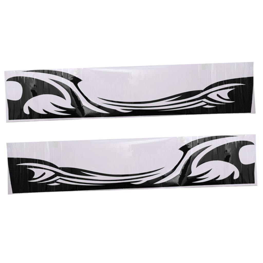 2 Pieces Waterproof Flame Graphics Body Side Decal Car Decal Stickers Black