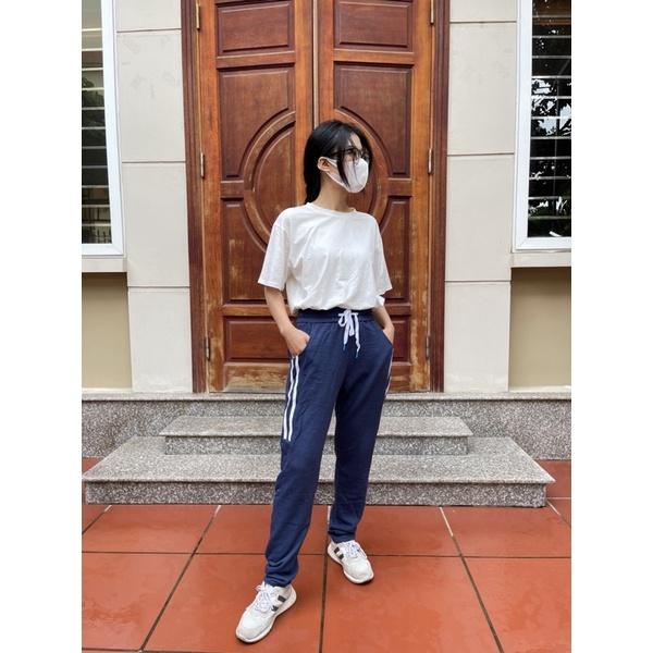 Quần thể thao 2 sọc nam nữ chất nỉ