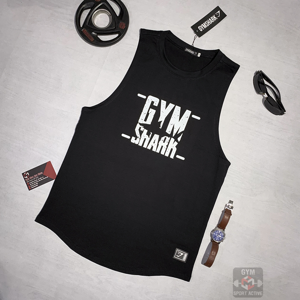 Áo ba lỗ nam thể thao áo tank tập gym nam phom đẹp thoáng mát tank Gymshar'k thun cotton 4 chiều