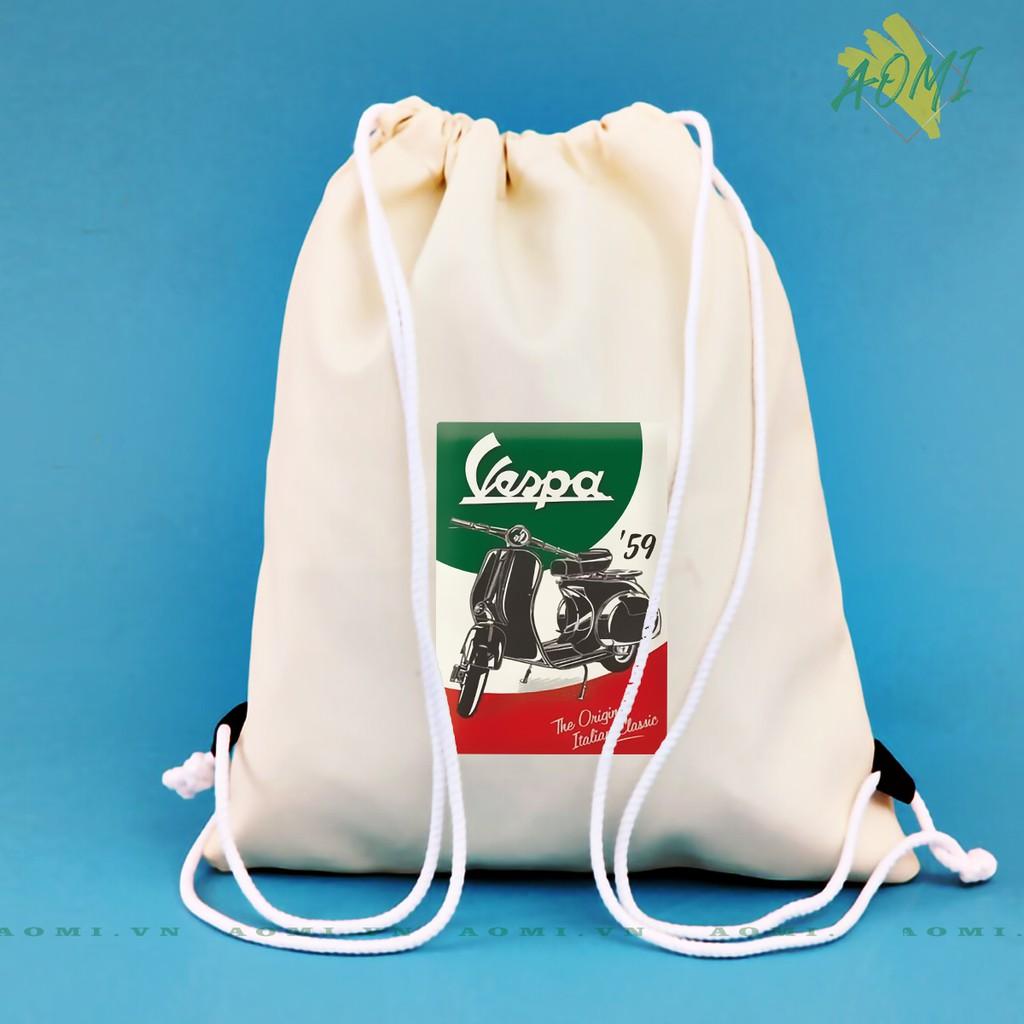 BALO VESPA MINI AOMIVN DÂY RÚT NHỎ XINH UNISEX CHẤT CANVAS THỜI TRANG CUTE XINH ĐẸP TIỆN ÍCH DẠO PHỐ DU LỊCH