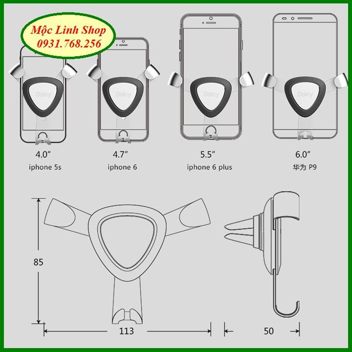 Kẹp điện thoại khe gió ô tô tự động Dokiy cao cấp