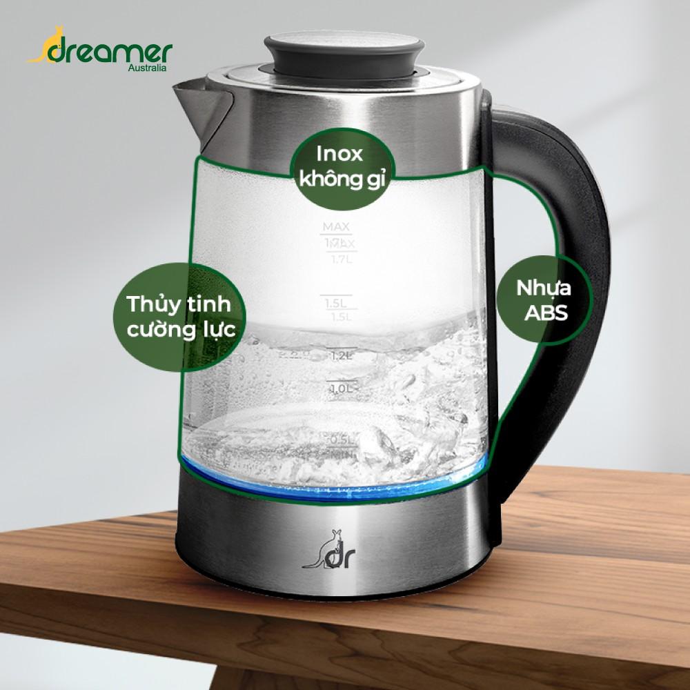 Bình Đun Nước Siêu Tốc Thông Minh Úc Dreamer DK-S17D Hàng Chính Hãng, BH 12 Tháng, Lỗi 1 Đổi 1