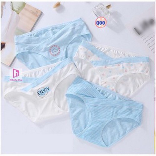 Sét 4 Quần Lót Bầu cạp chéo coton  sịn siêu đáng yêu ( túi zip