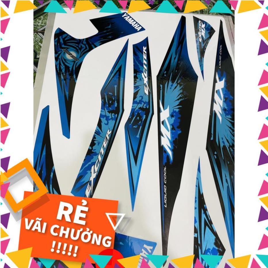 Tem Rời Exciter 2009 Mẫu MX Xanh Đen