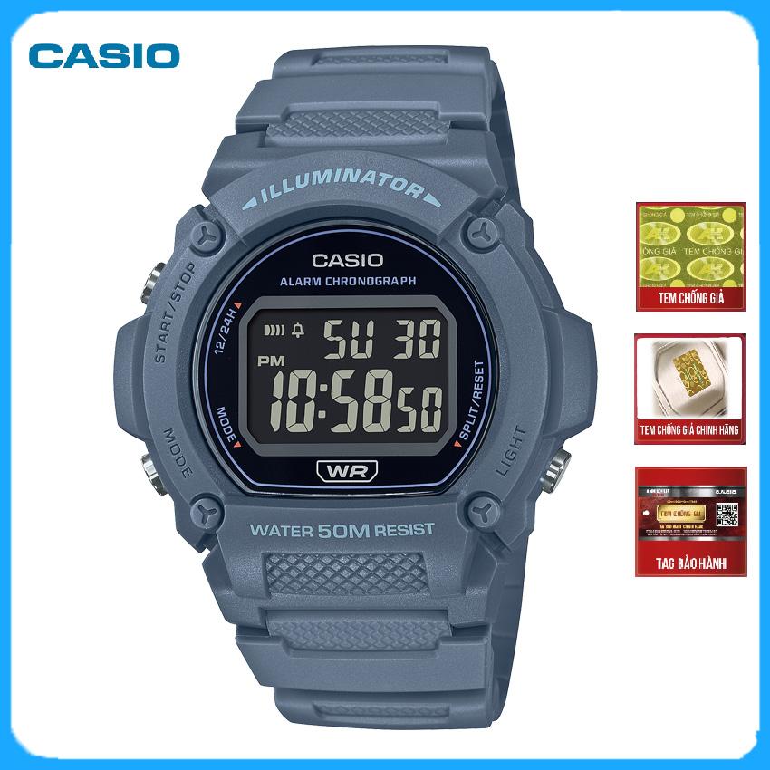 Đồng hồ điện tử nam Casio W-219HC-2BVDF dây nhựa