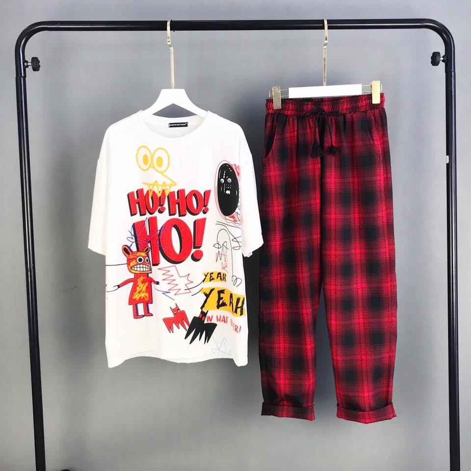 Quần Sọc Caro Unisex Quần Baggy Caro Lưng Thun Plaid Pants Cao Cấp - MM