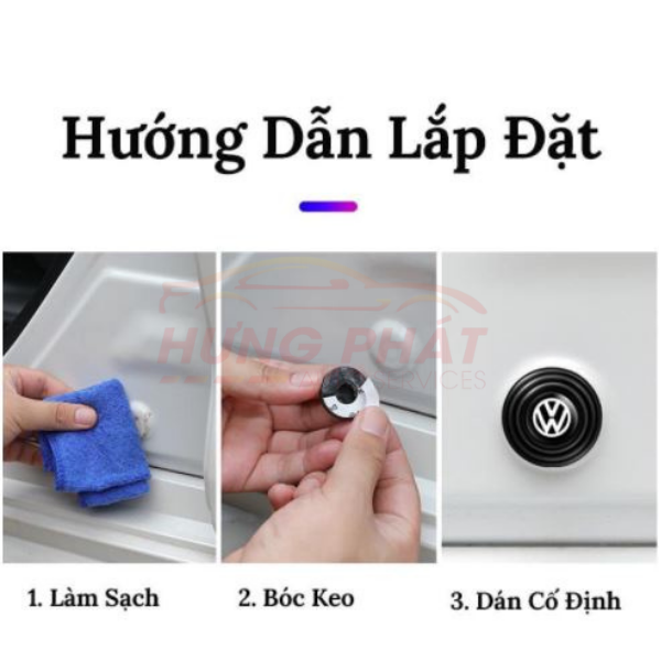 Nút Dán Giảm Lực Đóng Cửa Xe Ô Tô Chất Liệu Silicone Cao Cấp, Chống Sốc Bảo Vệ Cửa Xe Ô Tô