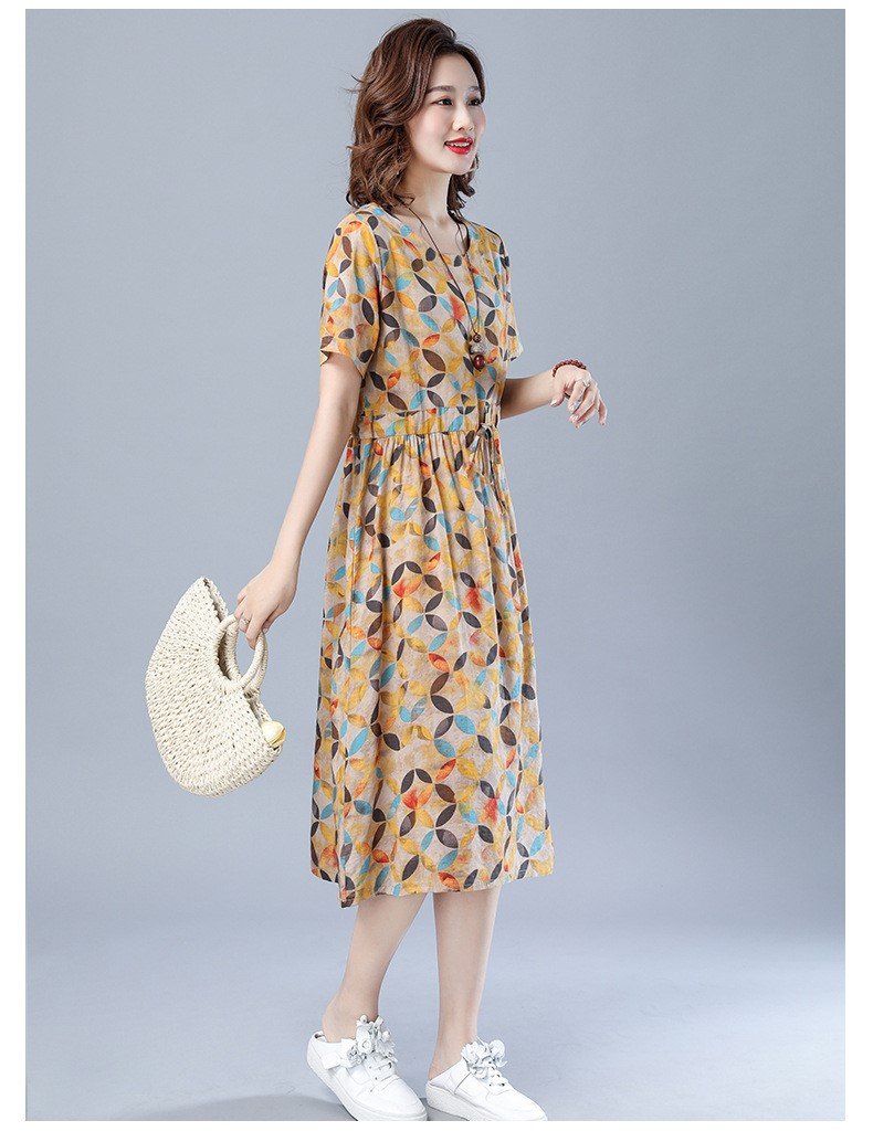 Đầm suông trung niên hoa lá Haint Boutique da149