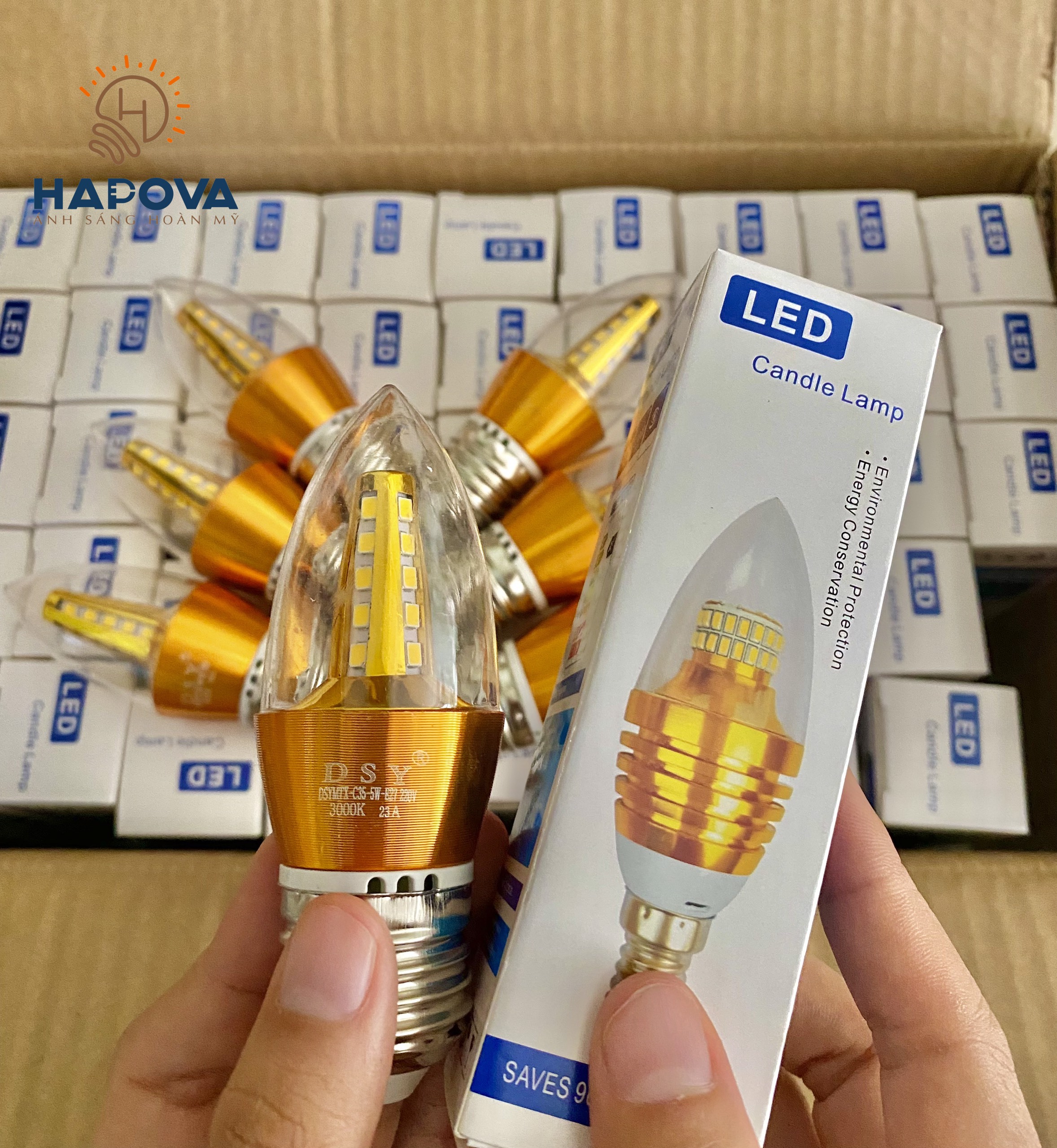 Bóng đèn Led Edison nến râu ánh sáng vàng 4W HAPOVA DESNY 2028