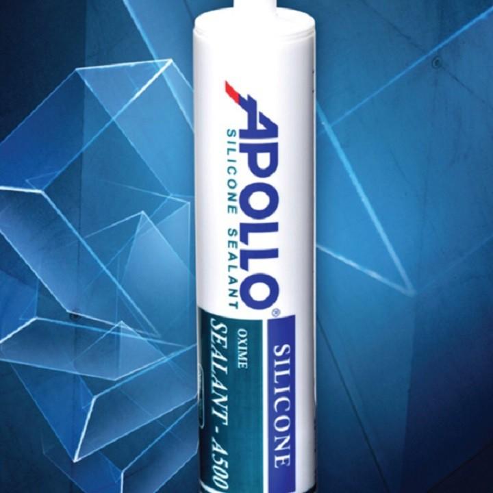 Keo Silicone APOLLO A500 Trắng Trong/ Trắng Sữa/ Đen/ Xám/ Xám Xinfa 300ml để trám kín các mối nối .