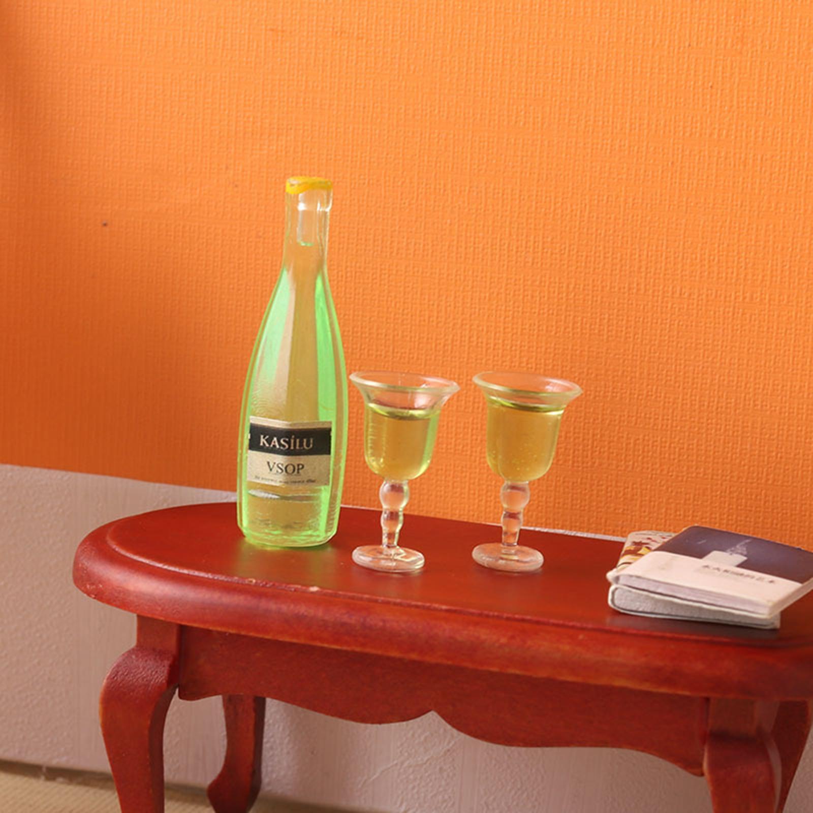 1/12 Scale Dollhouse Miniature  Bottle with  Cups for Dining Room