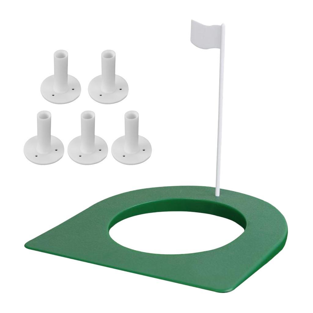 Golf Putting Practice Cup Hole Training Aids with 5x Rubber Tees Tee Holder