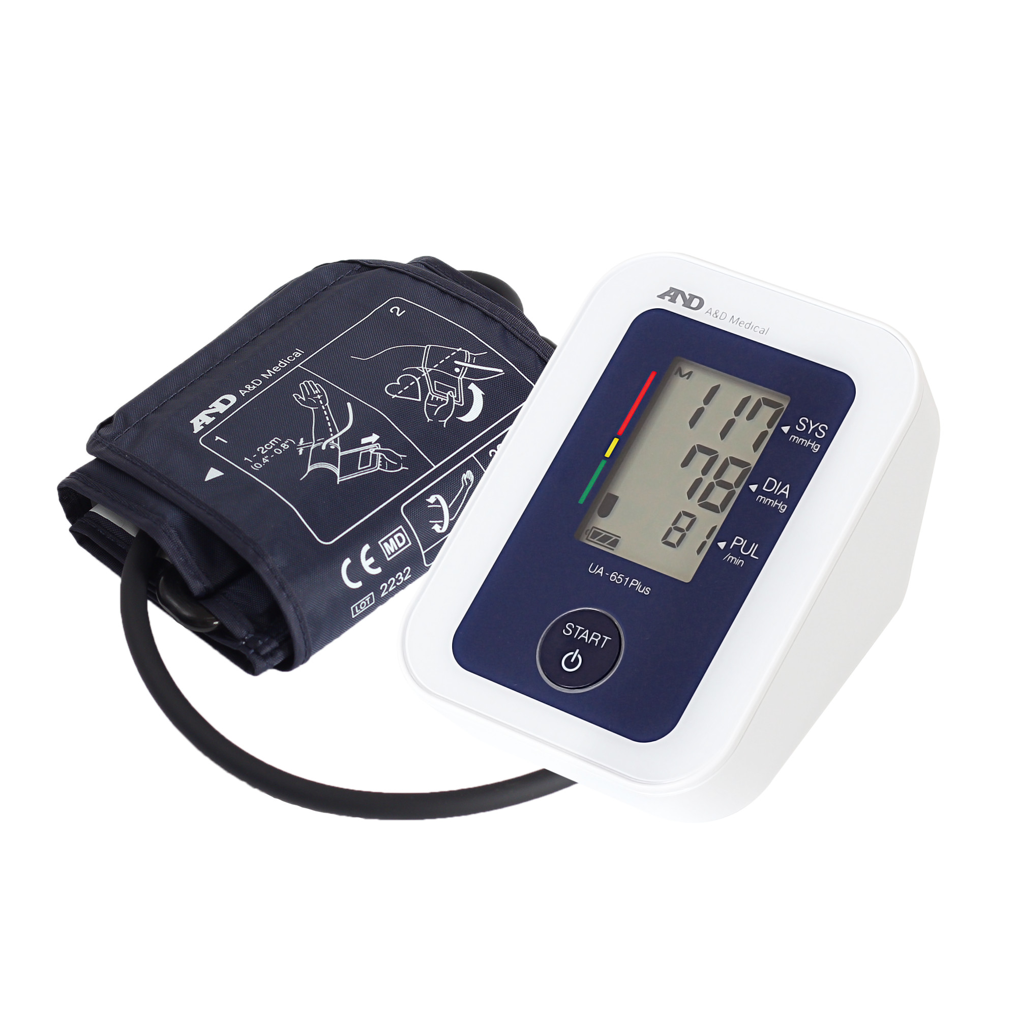 Máy đo huyết áp bắp tay tự động AND UA-651 Plus Cảnh báo huyết áp cao, nhịp tim không đều