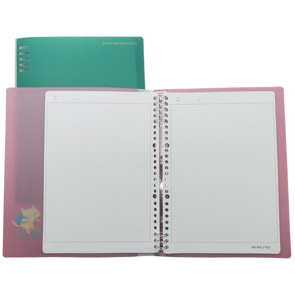 Sổ Bìa Còng 8 Lỗ B5 - Cat's Daily Life - Campus BN-B5H8CAT-01 - Màu Đỏ