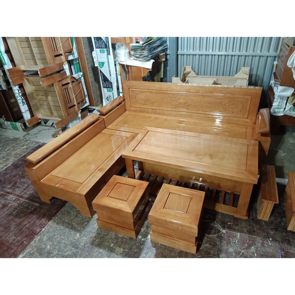 Bộ bàn ghế sofa gỗ sồi Mỹ phòng khách giá thật