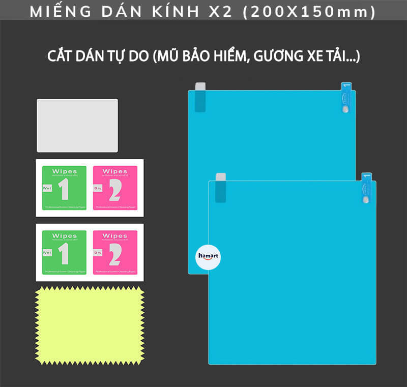 Bộ Miếng Dán Chống Nước Gương Ô Tô Xe Máy Dán Kính Chống Mưa Chống Đọng Nước Phủ NANO Cao Cấp