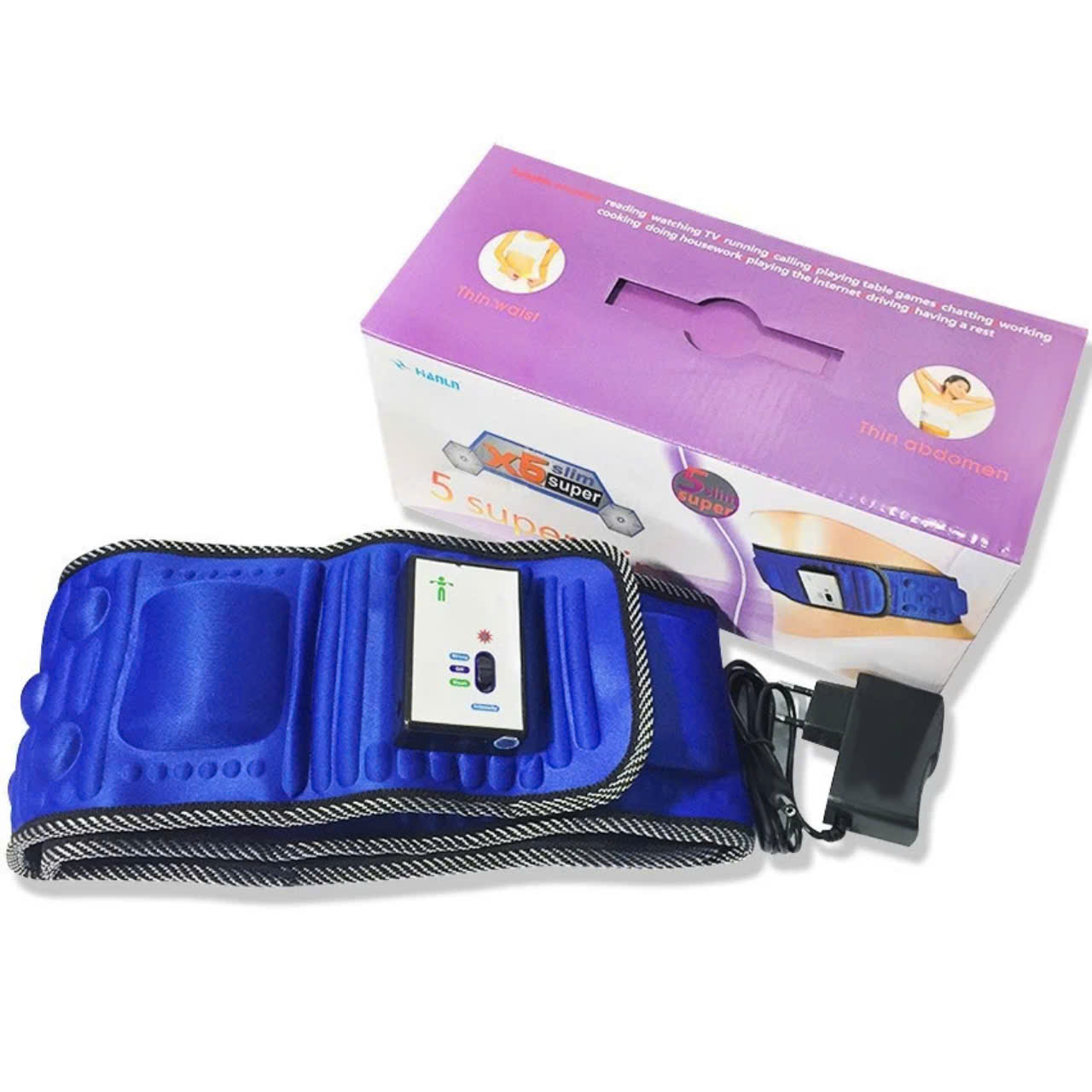 Đai Massage Giảm Mỡ Bụng X5 Hàn Quốc Mẫu Mới 2025 - Máy Mát Xa Tập Cơ Bụng Slim Super