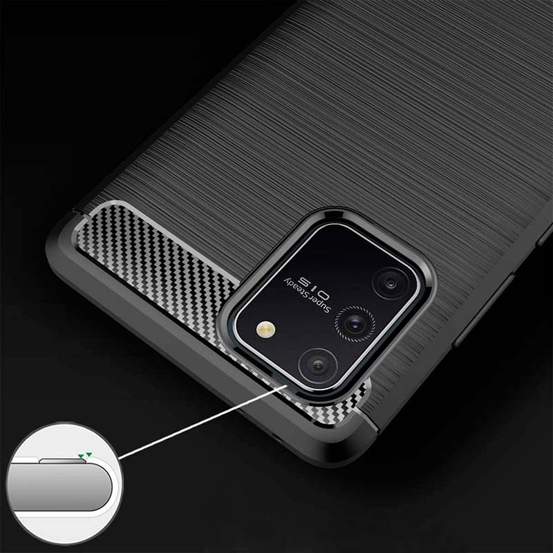 Ốp lưng chống sốc cho Samsung Galaxy S10 Lite hiệu Likgus vân kim loại , chống sốc chuẩn quân đội, chống va đập - hàng nhập khẩu