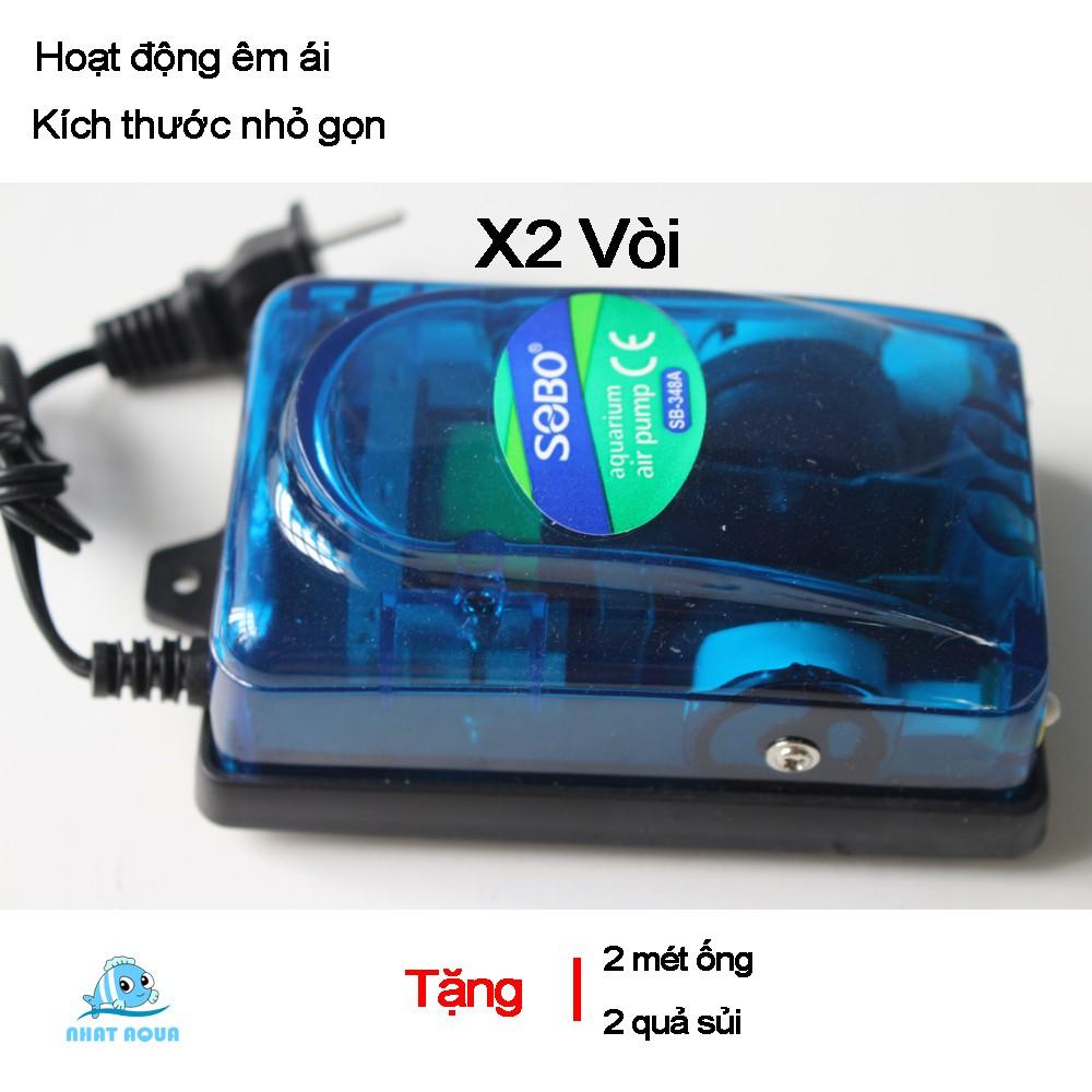 Máy sủi oxy cho hồ cá Sobo SB-348A sủi 2 vòi